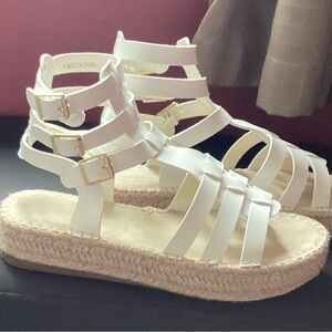 American Eagle Outfitters White Strappy Sandals